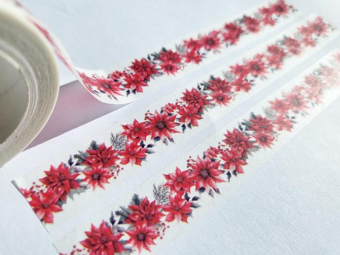 Washi Tape Red Flowers
